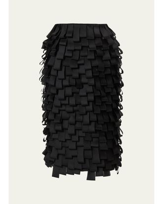 Carolina Herrera Silk Layered Pencil Skirt