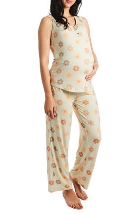 Everly Grey Joy During & After 2-Piece Maternity/Nursing Sleep Set in Daisies at Nordstrom, Size X-Small