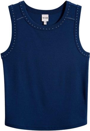 Nic+Zoe Perfect Studded Cotton Blend Rib Tank in Rich Indigo at Nordstrom, Size Xx-Large