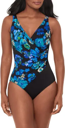 Miraclesuit Secret Oceanus One-Piece Swimsuit in Black/multi at Nordstrom, Size 14