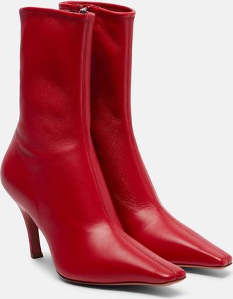 Amina Muaddi Jamie 80 leather ankle boots