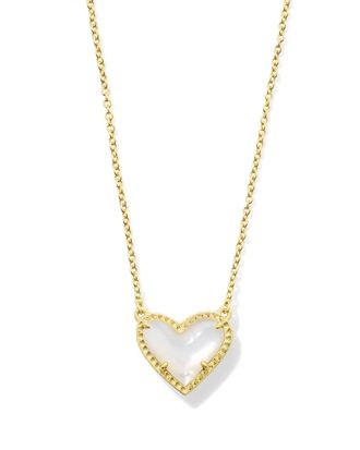 Kendra Scott Womens Ari Heart Pendant Necklace In Ivory Mother Of Pearl