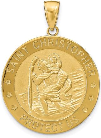 Diamond2Deal 10k Yellow Gold Saint Christopher Medal Pendant