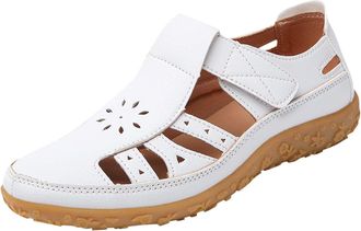 Generic White Women Sandals with Flat Sole and Open Work Details for A Functional and Chic Warm Weather Footwear