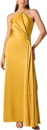 Aidan Mattox Crepe Back Satin Long Dress