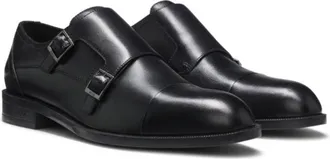 BOSS Leather monk shoes with double strap