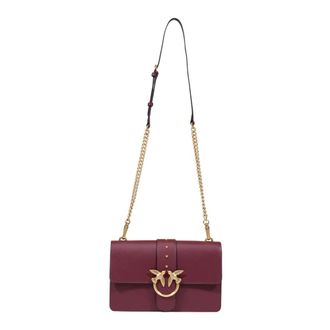 Pinko Love One Classic St. Cl Vitell - Dames - Schoudertassen - Rood - ONE Size - Leer - Tassen