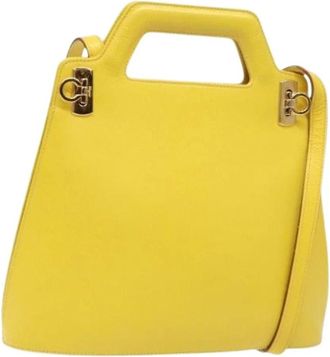 Ferragamo Pre-owned Handbags, female, Yellow, Size: ONE SIZE Pre-owned Handbag