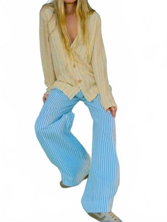 Forte_Forte Leno Weave Stripe Sartori Pants In Azure