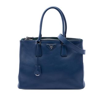 Prada Pre-owned Prada Large Soft Calf Galleria Double Zip Satchel Ladies KWDEO698ICU2YHXB