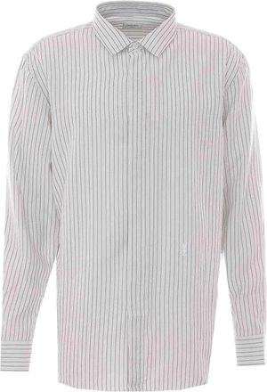 Saint Laurent Cassandre Slim Shirt - Heren - Overhemden - Grijs - Maat: L Viscose