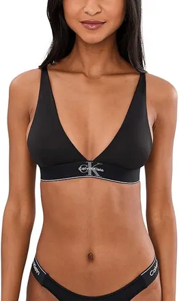 Calvin Klein Underwear Graphic Lightly Lined Triangle Bralette Womens Bra Black : LG (Womens 12-14), Elastane/Polyester