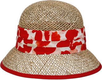 Seeberger Selvona Seagrass Hat Straw Cloche (One Size - red)