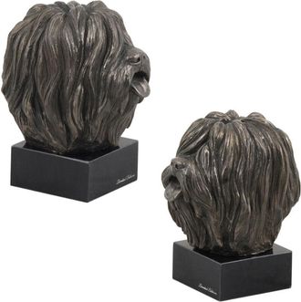 OEM Perro Pastor Polaco De Llanura, Pon: Estatuilla De Perro, Busto Sobre Una Base De Piedra, Escultura, Trofeo Para La Exposici&oacute;n De Perros Art-dog