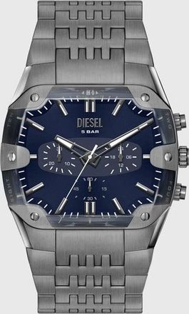 Diesel Spiked Cushion gunmetal stainless steel watch - Timeframes - Man - Grey