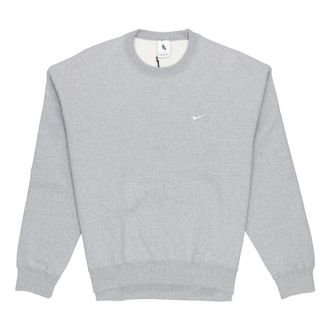 Nike Lab Fleece Crew Solid Color Plush Stay Warm Sports Round Neck Pullover Gray Dark gray DA0318-063