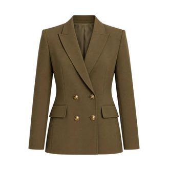 Nenette Dubbelrijige Blazer - Dames - Jassen - Groen - Maat: M Leer