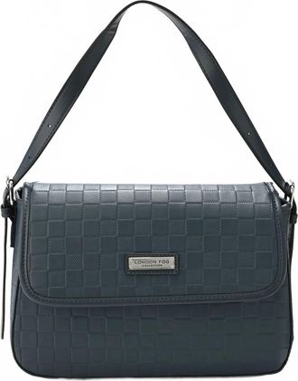 London Fog Womens Houston Flap Over Shoulder Bag In Navy