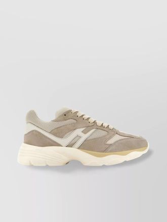 Hogan leather sneakers with almond toe and chunky rubber sole