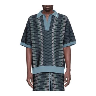 Amiri Polo Shirts, male, Blue, Size: XL Striped Polo