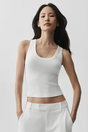 Alo | Timeless Tank Top in White, Size: Medium
