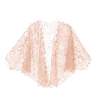 Emporio Armani Embroidered Tulle Bat Sleeves Elegant Cape