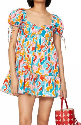 Amanda Uprichard Sicily Babydoll Mini Dress In Miami Print