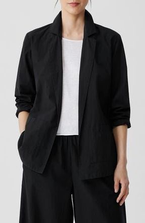 Eileen Fisher Organic Cotton Longline Blazer in Black at Nordstrom Rack, Size X-Small