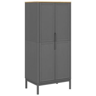 vidaXL Armario Floro Madera Maciza De Pino Gris 77x53x171 Cm Vidaxl