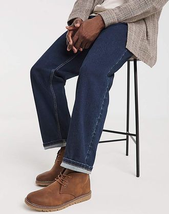 Jacamo Leather Look Chukka Boot Wide