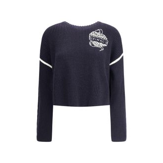 Pinko Blue Wool Womens Sweatshirt