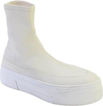 Khaite Womens Round Toe Pull-On Platform High Top Sneakers Cream