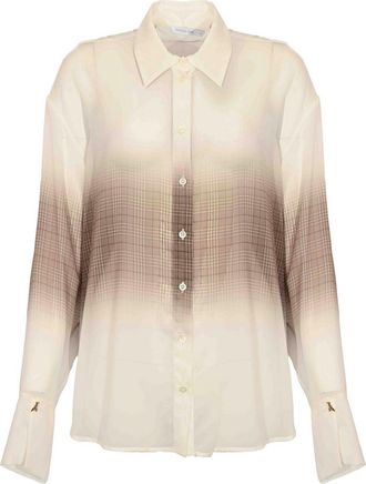 Patrizia Pepe Lightweight Chiffon Shirt With Checked Print