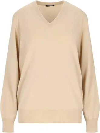 Canessa V-Neck Sweater In Beige Cashmere