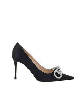 Mach & Mach Black Embellished Maxi Bow Pumps