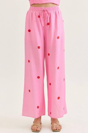 Entro Lucy Polka Dot Pants In Pink