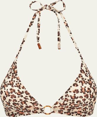 Vilebrequin Turtles Leopard Jersey Bikini Top