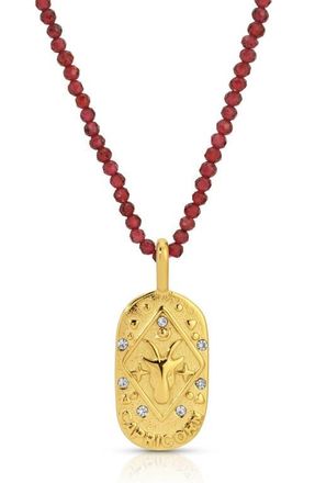 Kozakh Sunrise Zodiac Pendant Necklace in Gold/red Capricorn at Nordstrom