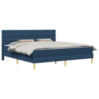 vidaXL Estructura De Cama Con Colch&oacute;n Azul 180 X 200 Cm Tela Vidaxl