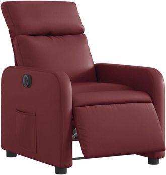 vidaXL Vidaxl - Sillón reclinable eléctrico de cuero sintético rojo tinto