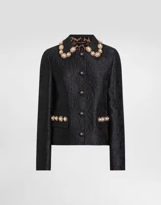 Dolce & Gabbana Peony-motif Brocade Jacket - Woman Coats And Jackets Black 38