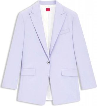 HUGO BOSS Relaxed-fit blazer van stretchstof - Heren - Blazers - Paars - 2XS - Leer - Jassen