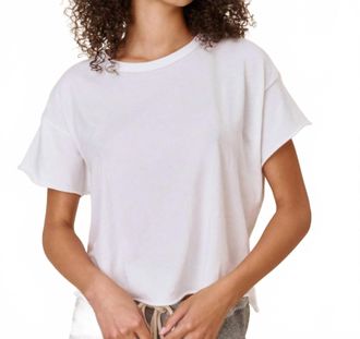The Great. Boxy Fit Crop Tee In True White