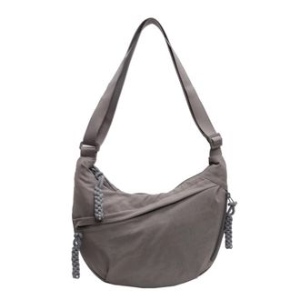 Generic Women Stylish Dumpling Bag Multi-pockets Fashion Shoulder Bag Large Capacity Daily Messenger Bag Adjustable Strap Outdoor Travel Bag (Grey)