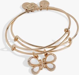 Alex and Ani Perfect Pairs- Butterfly Wings Bangle Set of 2 in Gold at Nordstrom