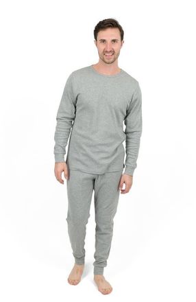 Leveret Mens Cotton Solid Matching Family Pajamas in Light Gray at Nordstrom, Size Xxx-Large