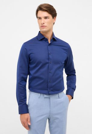 Eterna Langarmhemd ETERNA SLIM FIT, Herren, Gr. 46, Normalgr&ouml;ssen, dunkelblau, 100% Baumwolle, schmal, Manschette, Hemden Langarmhemd, NON IRON (b&uuml;gelfrei)