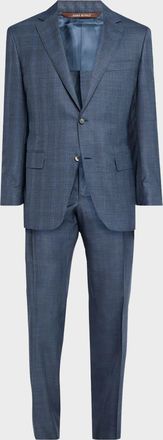 Canali Men & apos;s Wool-Silk Plaid Suit