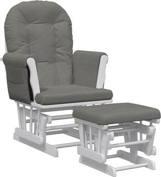 vidaXL Vidaxl - Sillón de lactancia con taburete tela gris oscuro