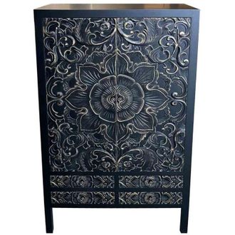 Wanderlust Deco Wanderlust Deco - Armario De Madera De 4 Cajones Y 2 Puertas 100x45x160